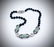 Beaded Black Onyx Necklace w Jade, CZs and Black