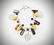 Bracelet w Peridot Jasper, Smoky Glass Beads, Tiger's