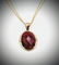 Double Chained Necklace w Carnelian Pendant - 2