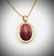 Double Chained Necklace w Carnelian Pendant - 4