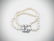 Double Stranded Pearl Bracelet w Aquamarine & CZ Clasp - 2