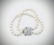 Double Stranded Pearl Bracelet w Aquamarine & CZ Clasp - 3