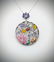 Necklace & Butterfly Pendant w Multicolored Enamaling,