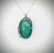 Sterling Silver Necklace & Malachite Pendant w Lizard &