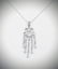 Sterling Silver Necklace w Baroque Style Diamond - 3