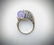 Sterling Silver Sz 7 Koi Fish Ring w Violet Jade, Ruby