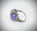 Sterling Silver Sz 7 Koi Fish Ring w Violet Jade, Ruby - 2