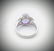 Sterling Silver Sz 9 Violet Jade & Amethyst Ring - 3