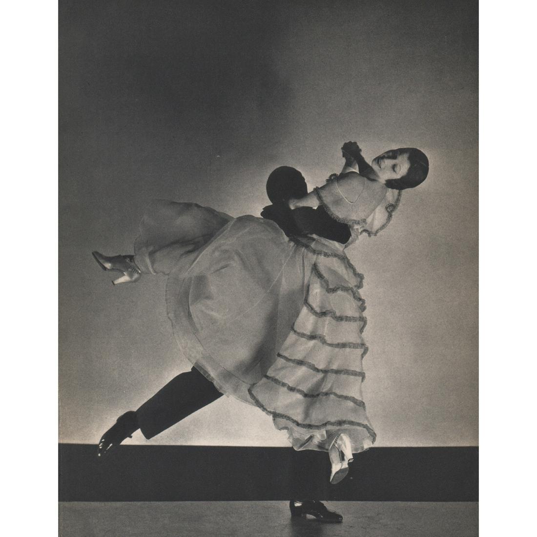 EDWARD STEICHEN - The De Marcos: No Reserve! Artist: EDWARD STEICHEN Print Title: The De Marcos Antonio and Sally DeMarco, "The Dancing De Marcos" was an extremely successful exhibition ballroom dance team in the 1940s. Medium: Sheet