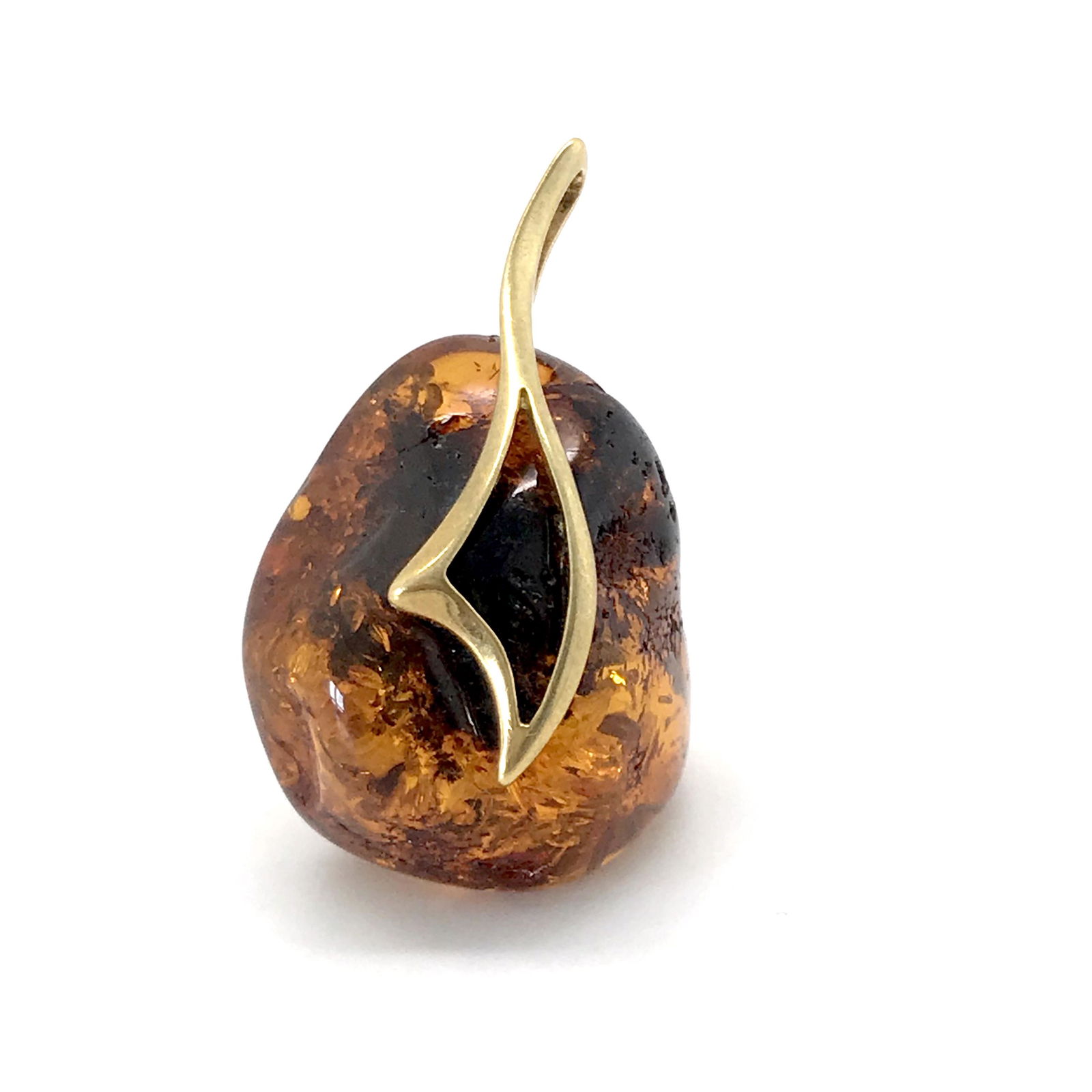 Vintage pendant Baltic amber 24k goldplated sterling (1 of 7)