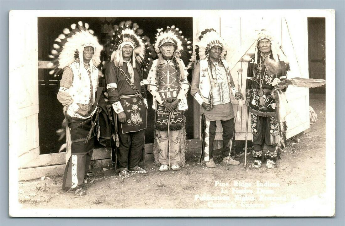 AMERICAN PINE RIDGE INDIANS GROUP in FULL DRESS VINTAGE (1 of 2)