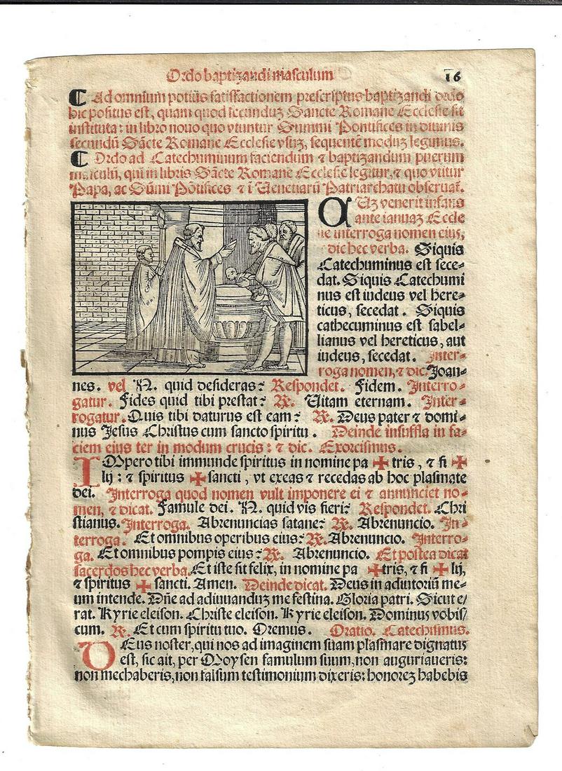 1567 Catholic Prayer Leaf Woodcut (1 of 2)
