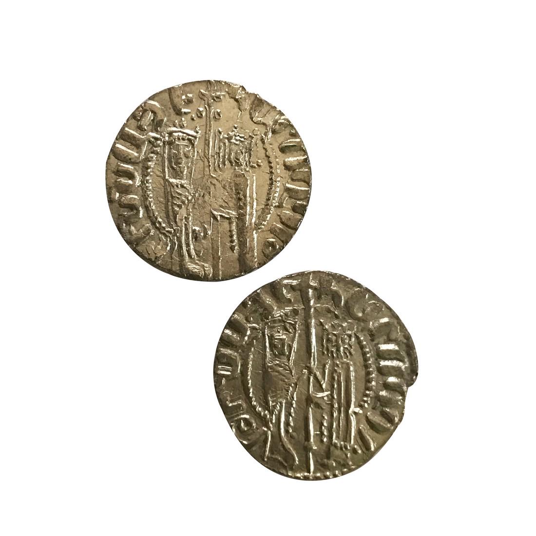 Medieval Armenia. Isabella l & Hethum l. Group of 2: Title: Medieval Armenia. Isabella l & Hethum l. Group of 2 Date/Period: 1216-1270 Dimension: Material: Silver tran Description: Medieval Armenia. Cilician region. Isabella l & Hethum l. 1216-1270. Sil