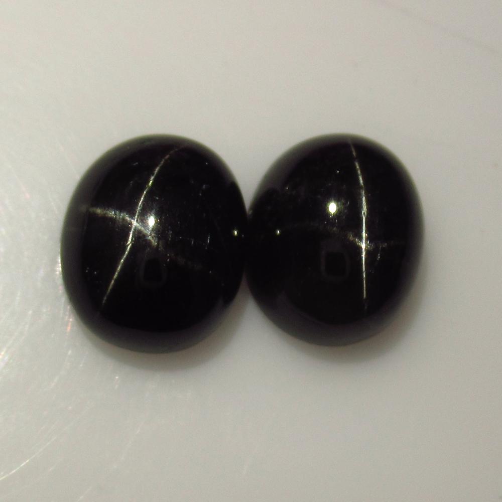 12.95 Ct Natural Sharp Line Black Diopside Oval Pair (1 of 2)