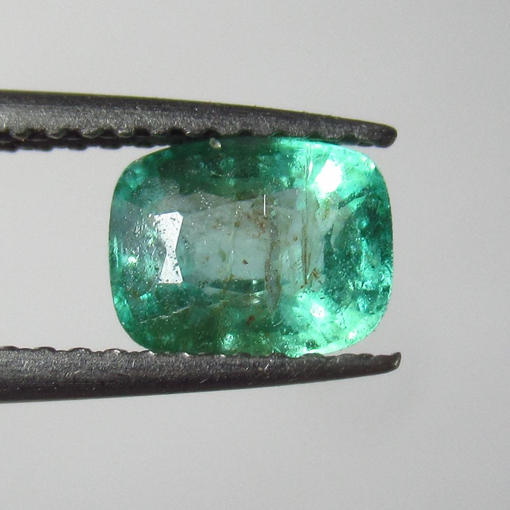 1.14 Ct Natural Zambian Emerald Cushion Cut (1 of 2)