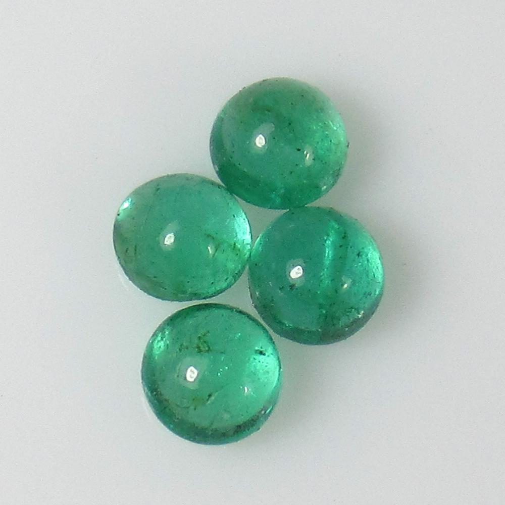 1.38 Ct Natural 4 Zambian Emerald Round Set (1 of 2)