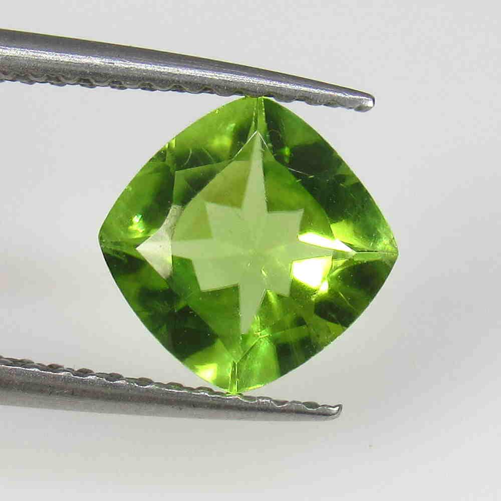 1.45 Ctw Natural Pakistan Peridot Cushion Cut: No Reserve! Title: 1.45 Ctw Natural Pakistan Peridot Cushion Cut Stone Clarity: VVS Gemstones: Peridot Carat Weights: 1.45 Size/Dimensions: 7.10 x 7.10 x 4.00 mm Additional Information: Top Class Lust