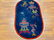 Antique Art deco oval Chinese rug