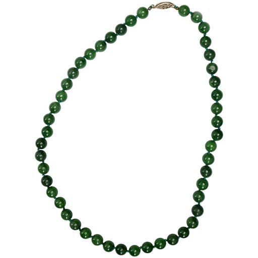 Vintage Chinese Spinach Jade Necklace