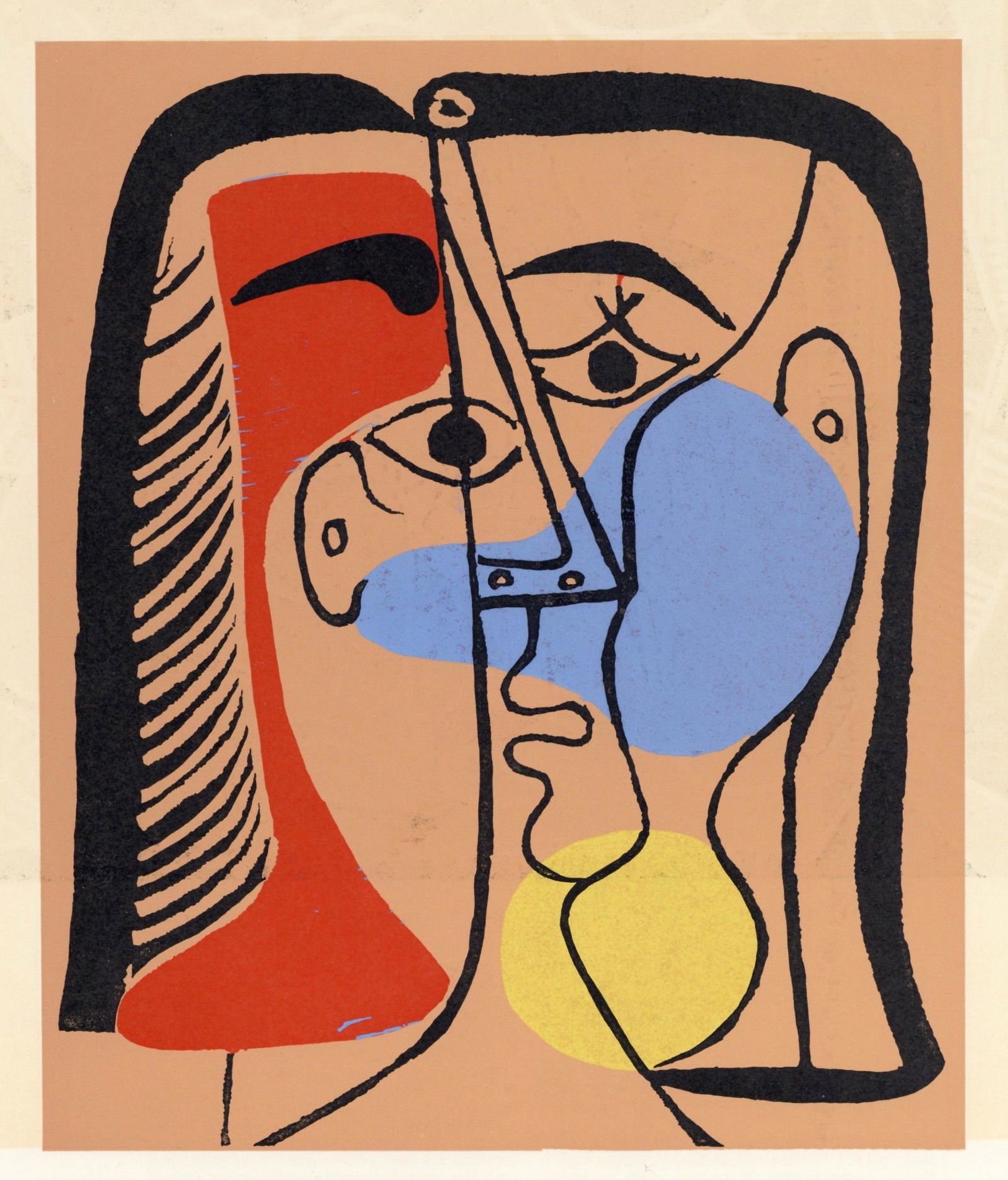 Pablo Picasso "Large Red, Blue and Yellow Head" (1 of 2)