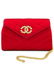 Chanel Red Satin Evening Bag