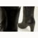 Chanel Black Leather calf height round cap toe boots - 11