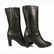 Chanel Black Leather calf height round cap toe boots - 5