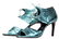 S/S 2004 Tom Ford for Gucci Teal lamé leather high heel - 2