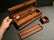 Hardwood Inkwell Writing Box Pen Desk Set w Inkwell & - 2