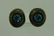 Lovely BLUE TOPAZ SILVER YELLOW GOLD STUD EARRINGS - 3