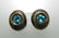 Lovely BLUE TOPAZ SILVER YELLOW GOLD STUD EARRINGS - 4
