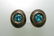 Lovely BLUE TOPAZ SILVER YELLOW GOLD STUD EARRINGS - 5