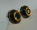 Lovely BLUE TOPAZ SILVER YELLOW GOLD STUD EARRINGS - 6