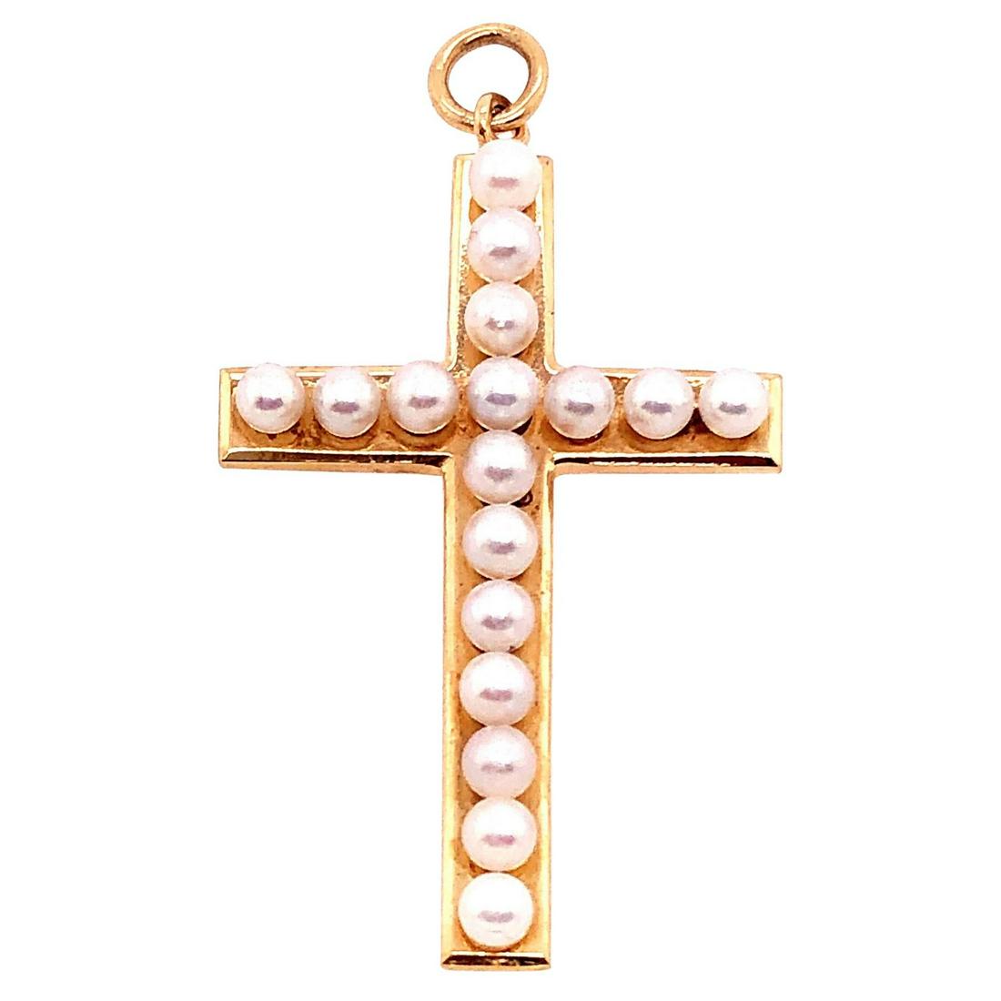 14 Karat Yellow Gold Religious Crucifix Charm / Pendant (1 of 6)