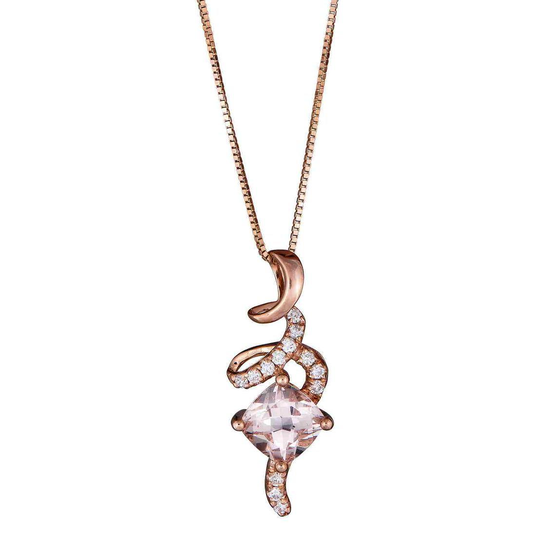 10K Rose Gold Morganite & Diamond Pendant (1 of 3)