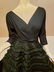 Vtg 1950 black cocktail Full circle dress special - 5