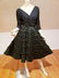 Vtg 1950 black cocktail Full circle dress special - 7