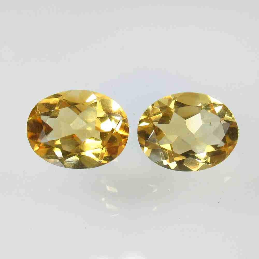3.26 Ctw Natural Yellow Citrine Oval Pair (1 of 2)