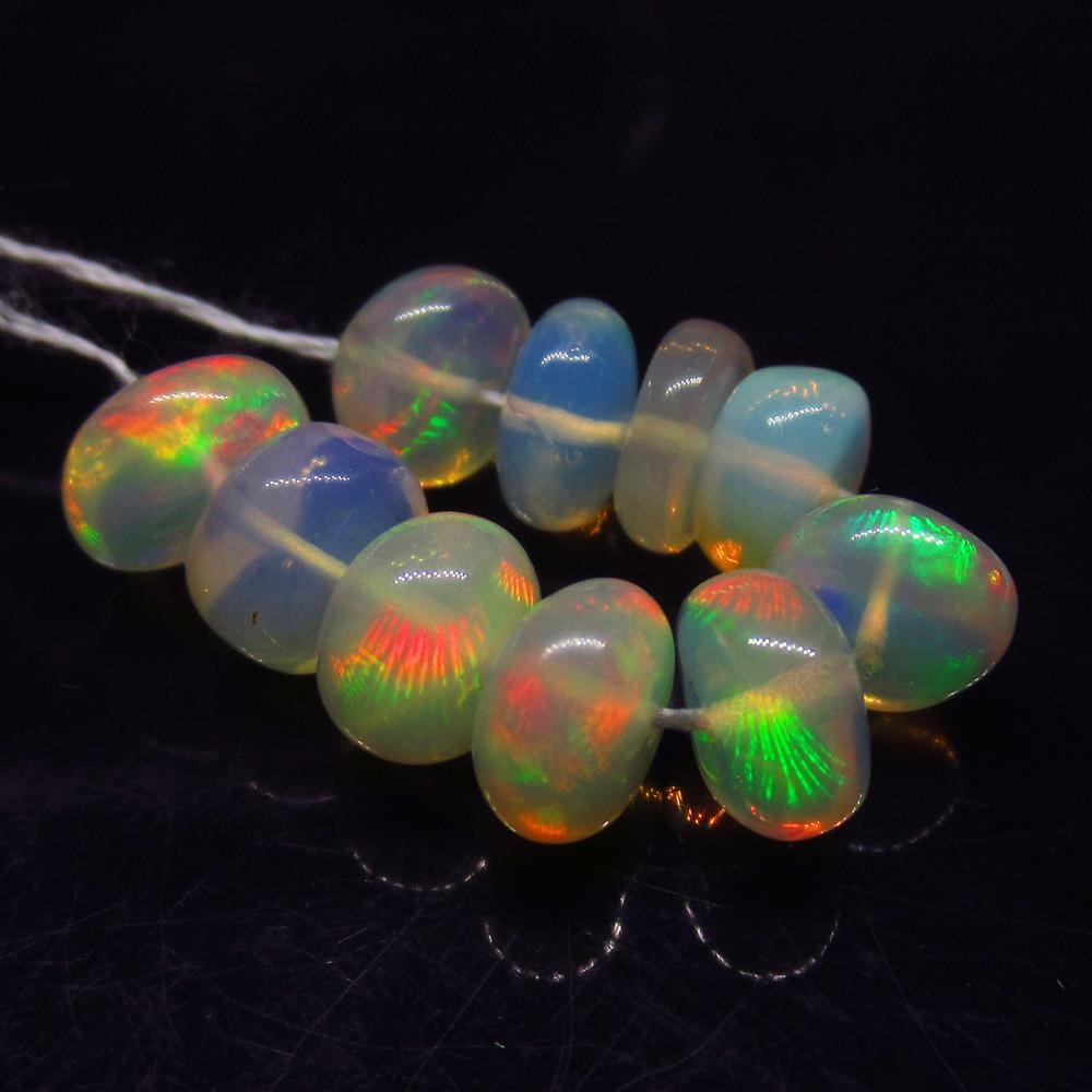 7.40 Ct Natural 10 Drilled Round Multi-Color Fire Opal (1 of 2)