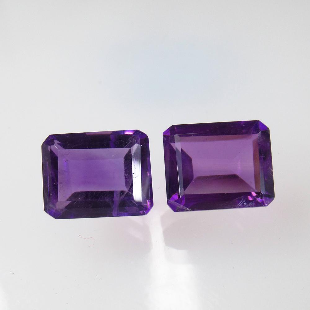 5.80 Ct Natural Purple Amethyst Octagon Pair (1 of 2)