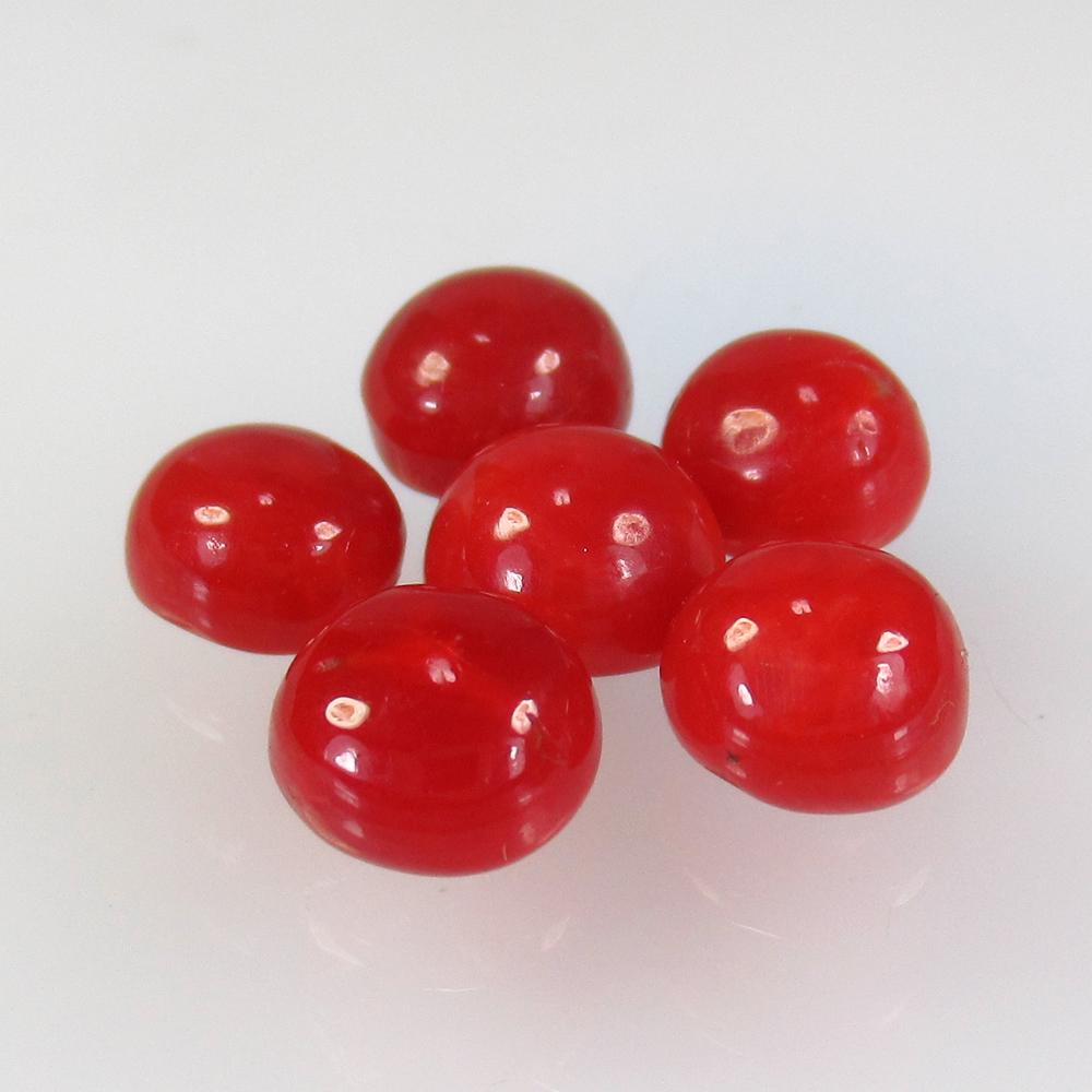 7.13 Ct Natural 6 Italian Red Coral Oval Round  Set (1 of 2)