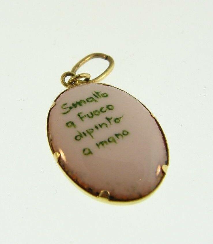 VINTAGE 14k Yellow Gold & Enamel Italian Inscription (1 of 3)