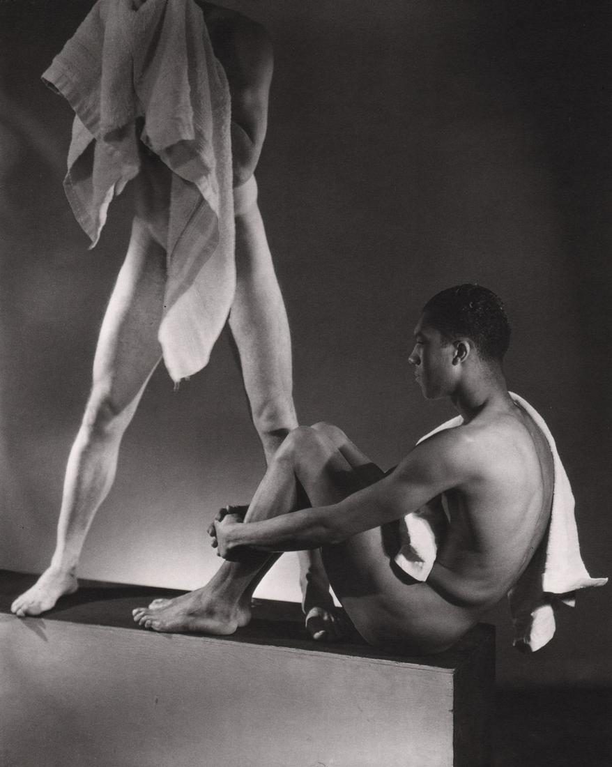 GEORGE PLATT LYNES - Male Nudes, 1935: Artist: GEORGE PLATT LYNES Print Title: Male Nudes, 1935 Medium: Duotone Photoengraving Printing Date: 1990’s Printed in USA Image Size: 8.5 X 7” George Platt Lynes (1907-1955).was an American fas