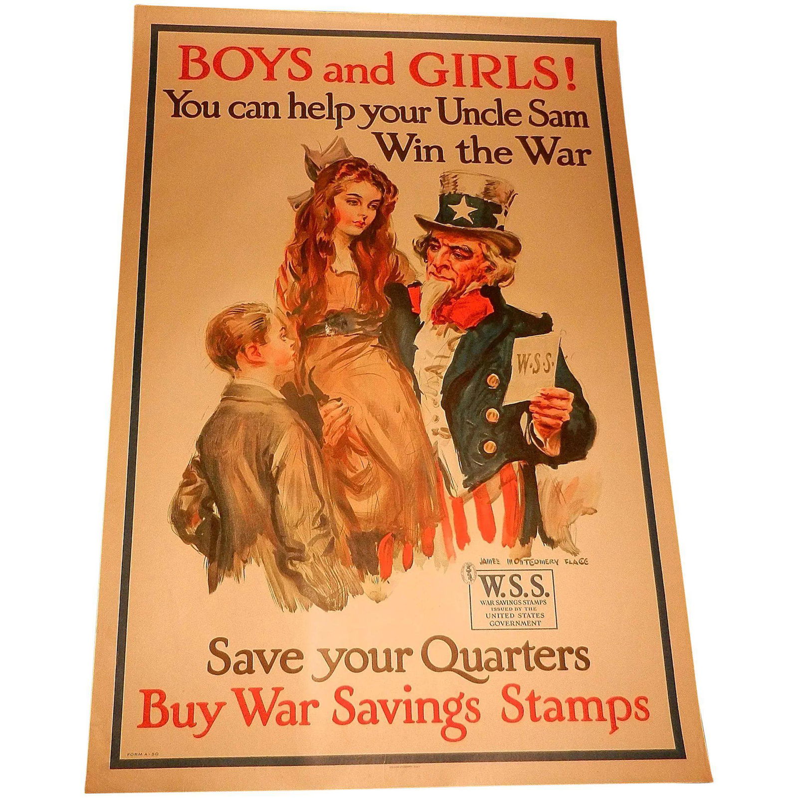 Original WW 1 Poster by Flagg "Boys and Girls! You Can (1 of 6)