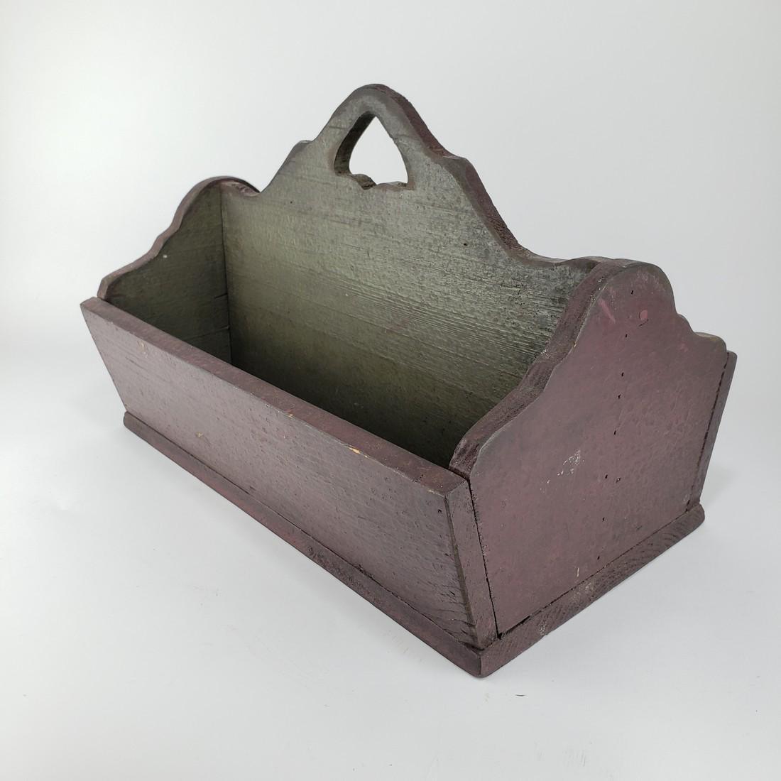 Winston Salem Painted Knife Box, Cutlery Tray Old Paint (1 of 5)