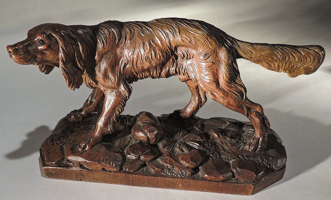 Black Forest Carved Setter Dog (1 of 6)