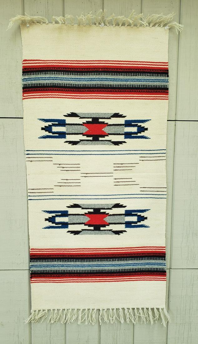 Chimayo geometric pattern weaving. Mid 20th century. (1 of 3)
