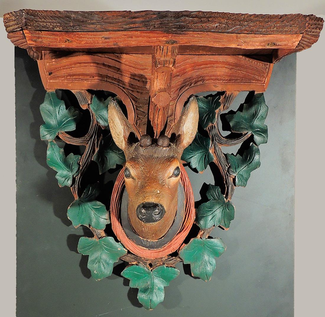 Carved Black Forest Fawn Bracket (1 of 5)