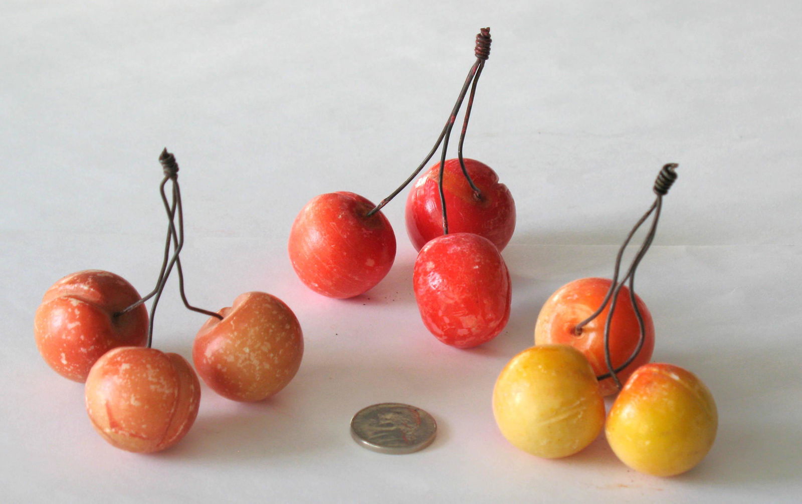 Group of vintage stone cherry clusters. (1 of 1)