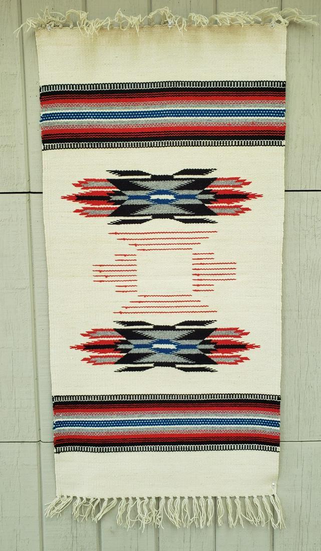 Chimayo geometric pattern weaving. Mid 20th century. (1 of 3)